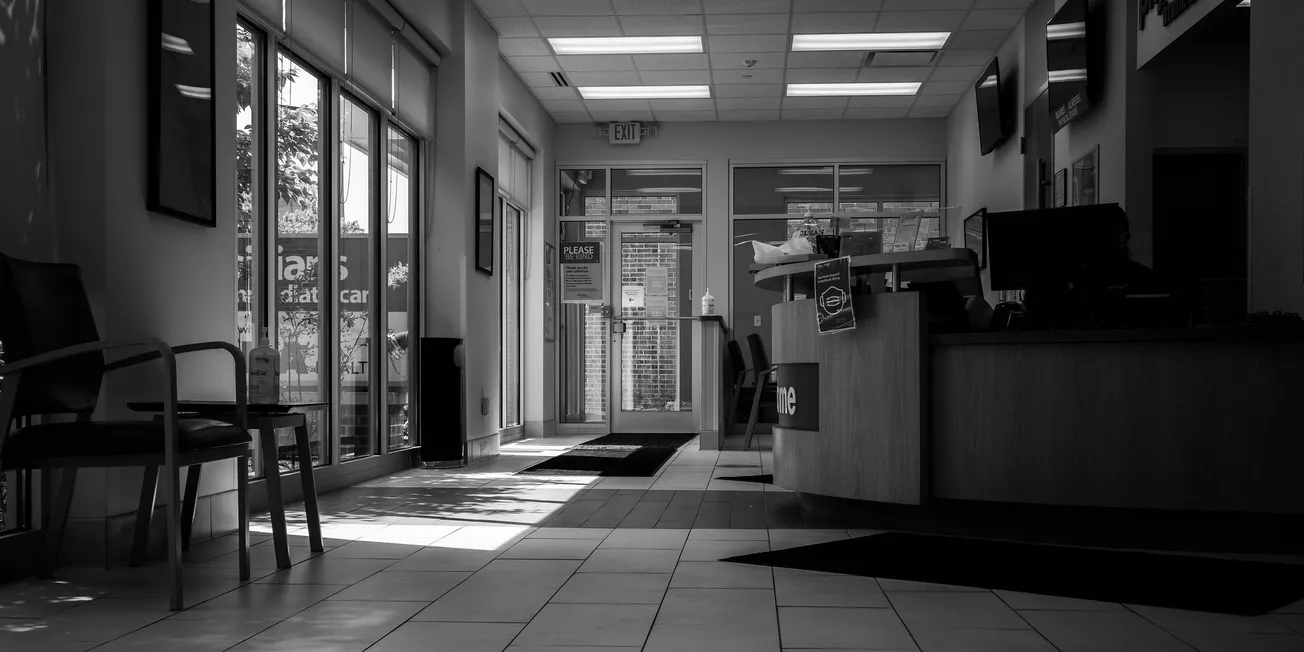 Interior of a health clinic waiting room